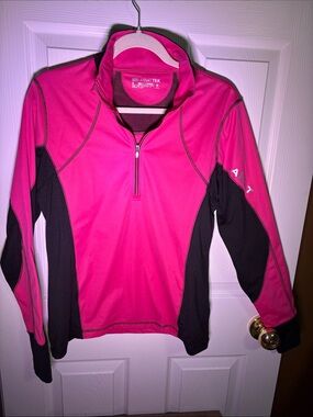 Ariat Women's Pink and Black Quarter-Zip Performance Pullover